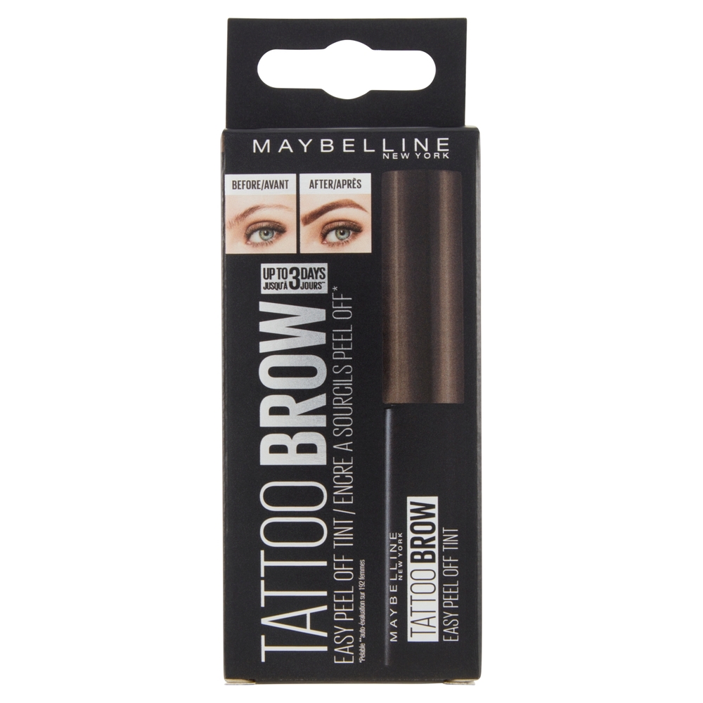 Maybelline New York Tinta Sopracciglia Tattoo Brow Peel-Off, Dura fino a 3 Giorni, Chocolate Brown